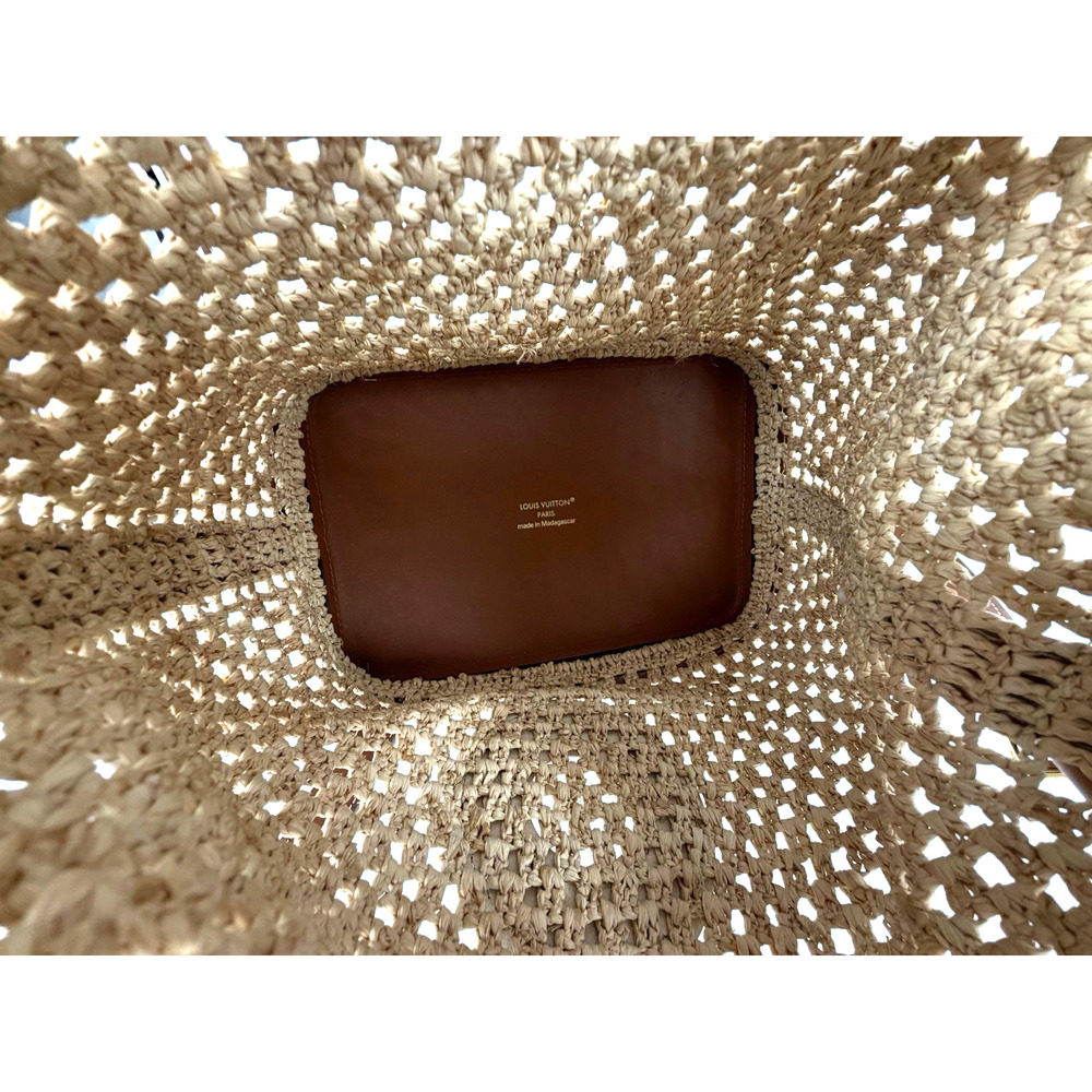 Louis Vuitton Noe BB Bag in Natural Woven Raffia with Leather Trim E-8 - Picture 8 of 16
